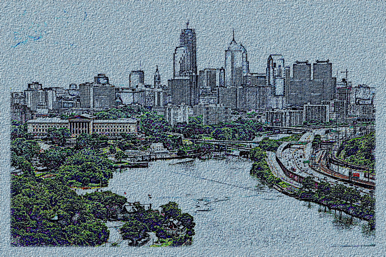 philadelphia-cityscape-1218192, as a Pastel Sketch NEON (7) (paper bluebell).jpeg