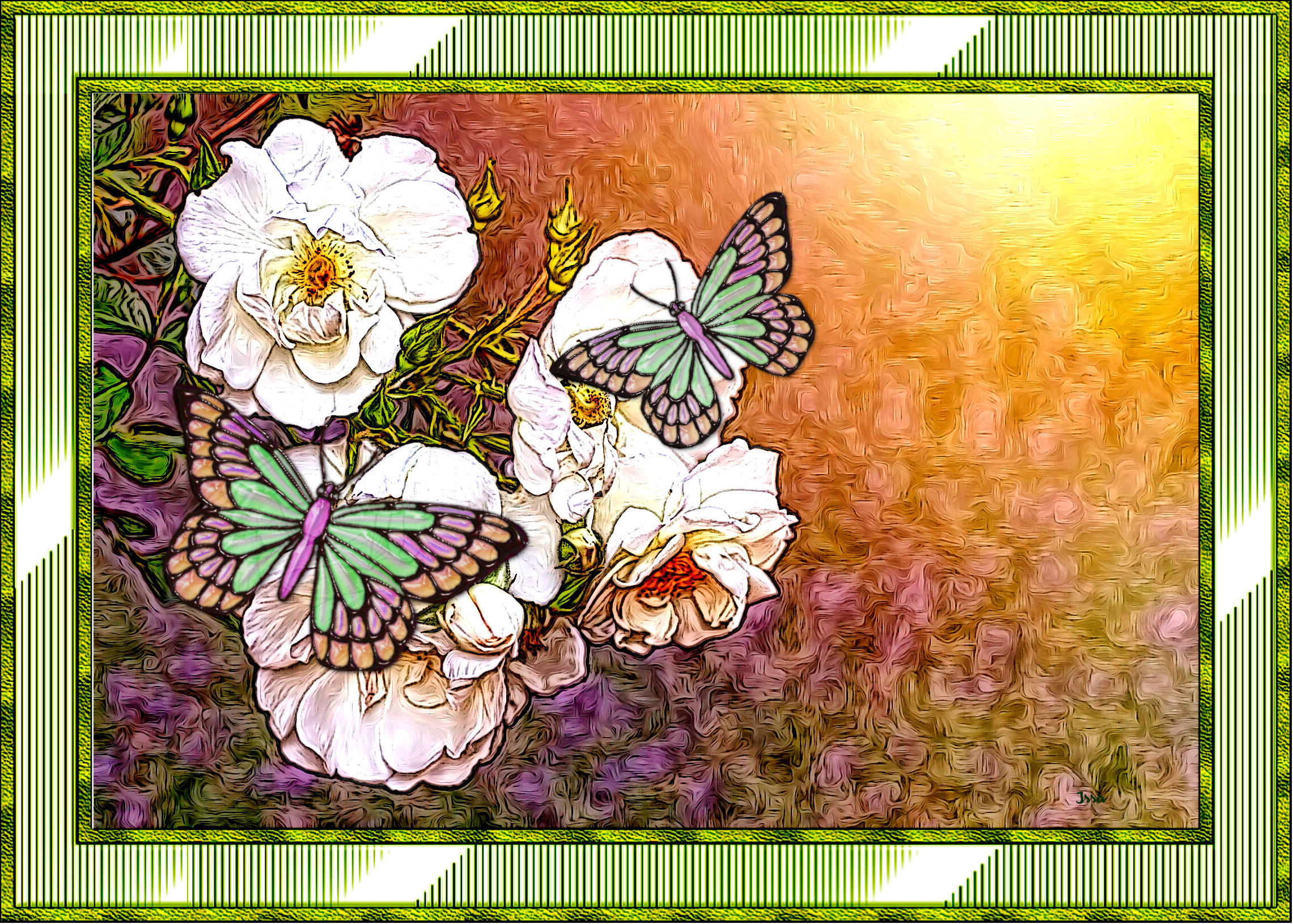 Butterflies_On_Flowers_Issa_Framed.JPG