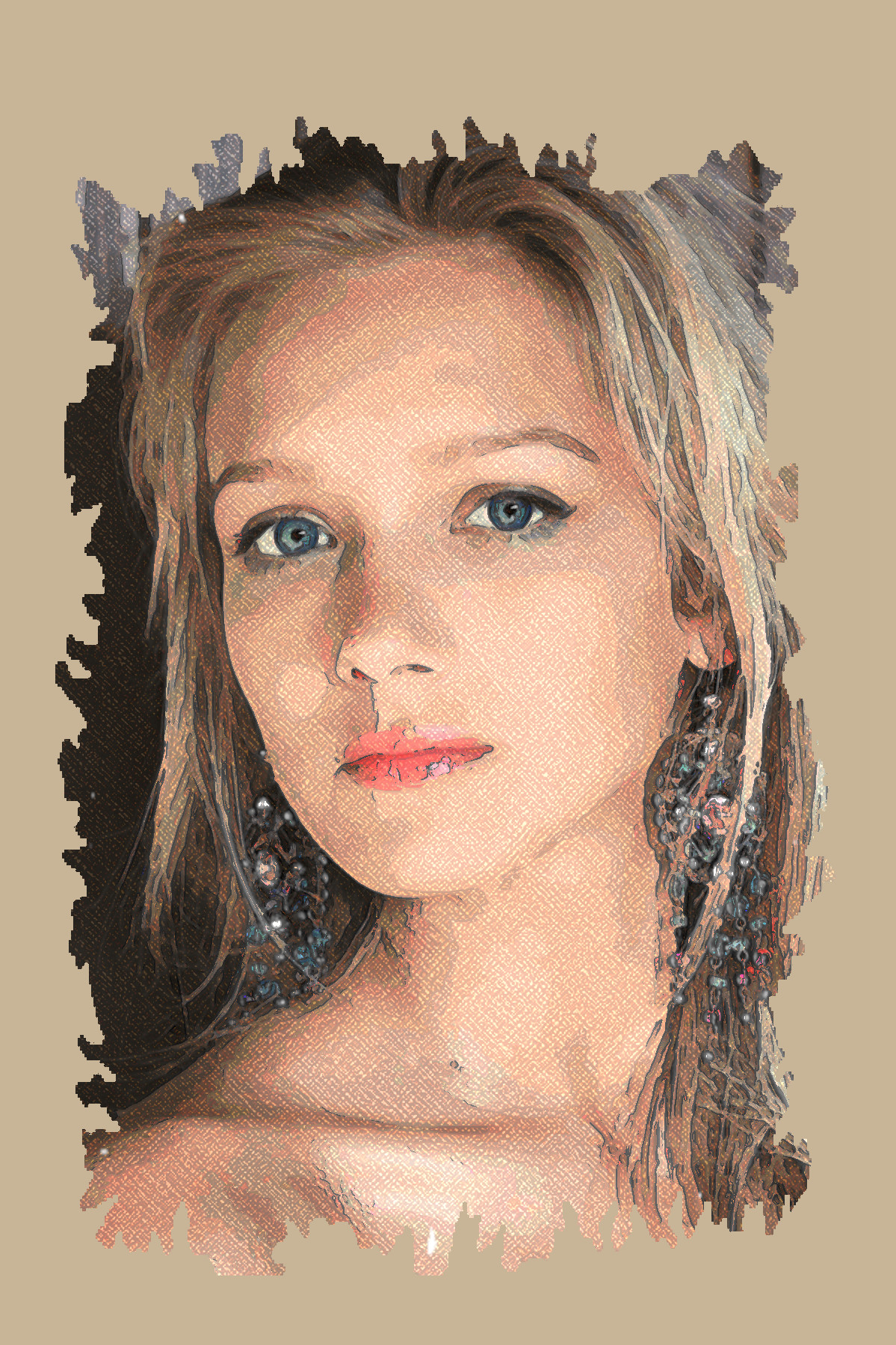 2022-01-11 14-41-20girl-2306829_1280 as a drawing with texture coloree (BC2X) (lines look regular) (lines look 2 cross) (texture colour used [165,125,94]) (nr of areas 255).jpeg
