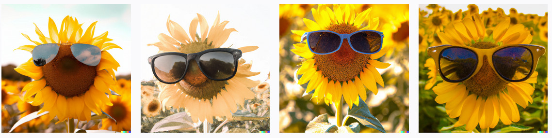 A photograph of a sunflower with sunglasses on in the middle of the flower in a field on a bright sunny day_RD-2022-09-19_032655.jpg