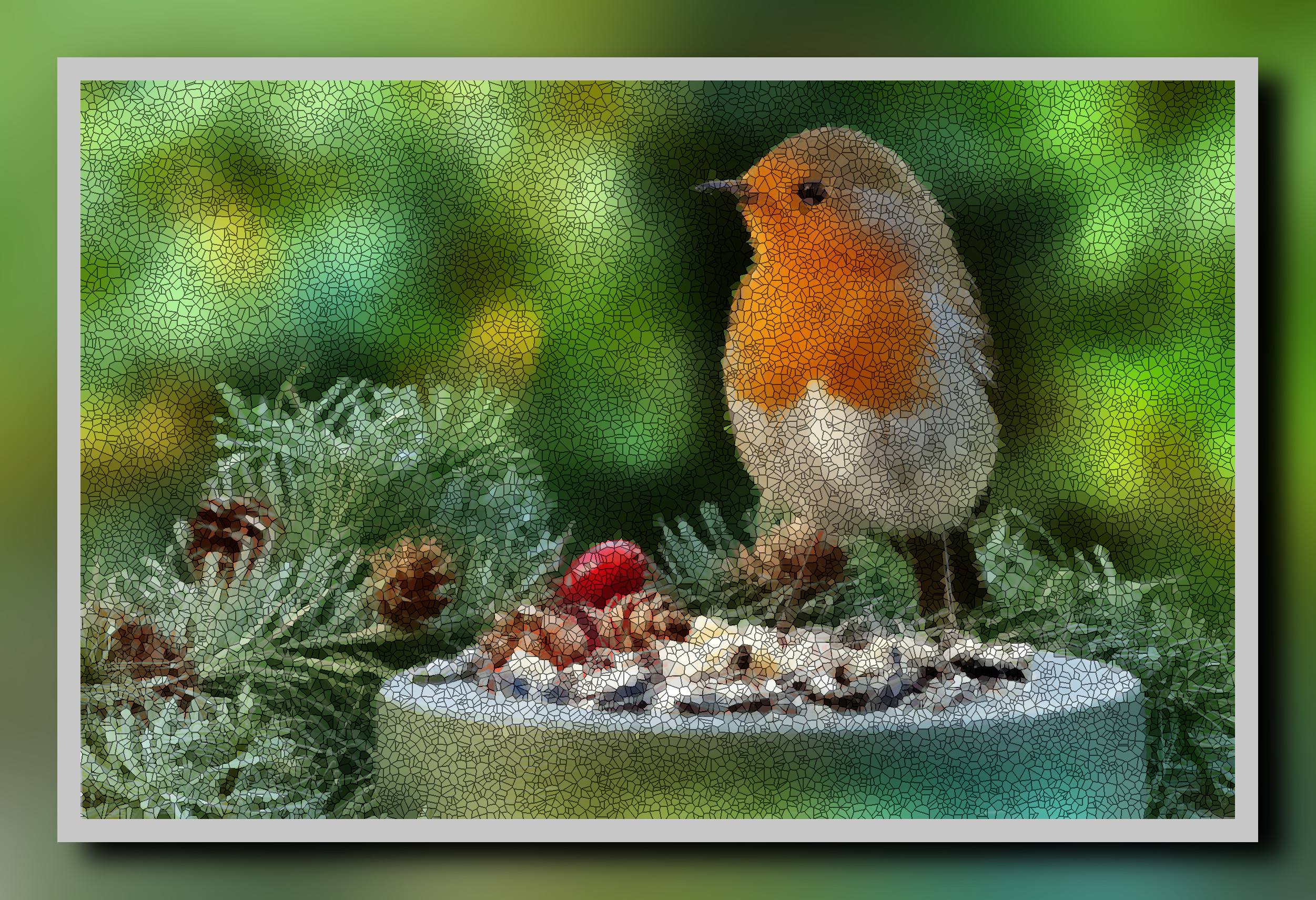 2023-10-04 19-51-38european-robin-6049655 with a framed patterned effect, styleMosaic (prep.step choosen=Local Processing (Normalize)..jpg