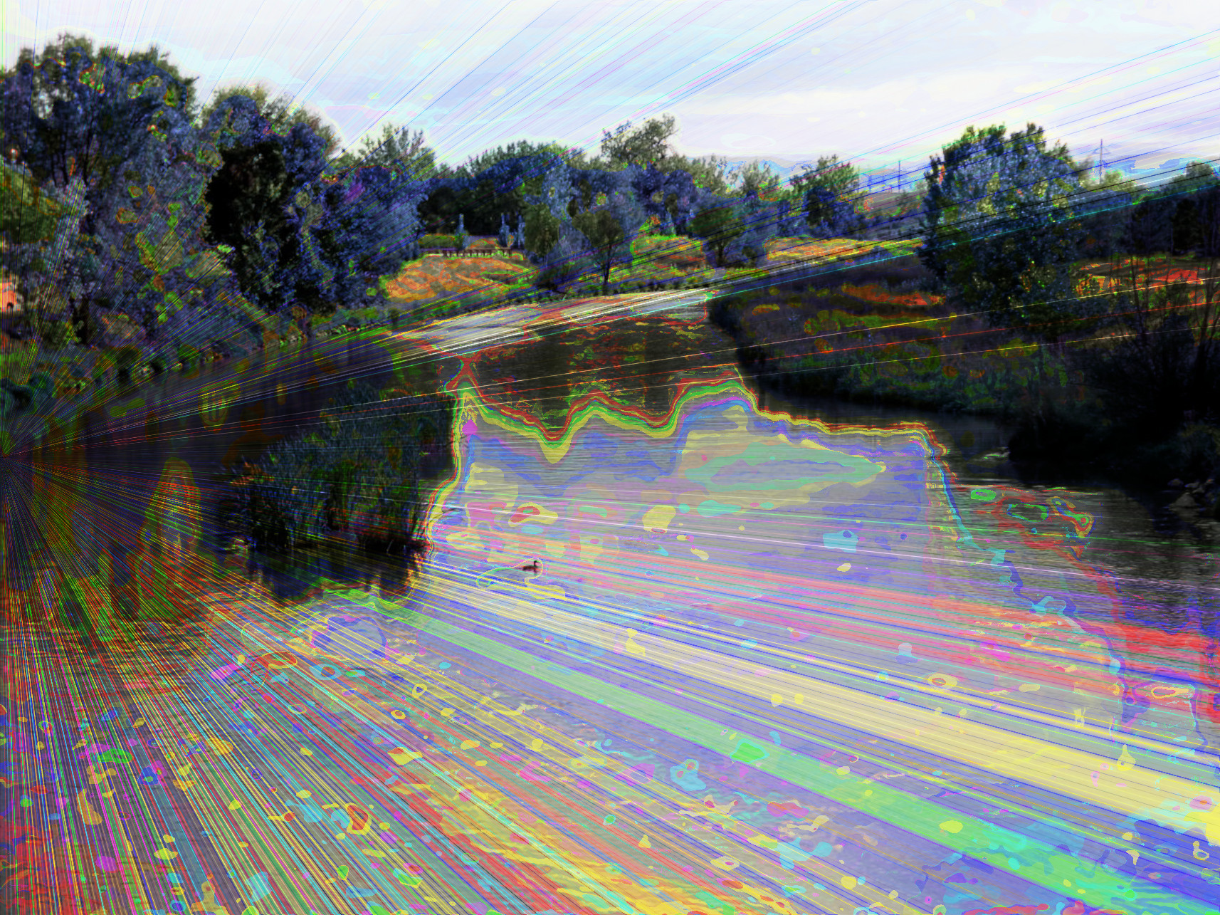 2023-10-18 16-00-50 river-with-duck-swimming with a Quick Effect F2 (Blur Radial) (abstr.mode=LAYER_MODE_HSL_COLOR.jpg