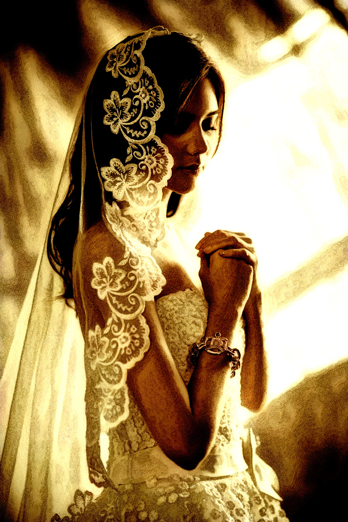 2023-11-03 07-56-27 wedding-dresses-1486256_1920 with a Free Paint Effect, paint Morpho, strokes Constr, contour Chalk, poster GmPoster, toppat HLocks , postpro Sepia.jpg