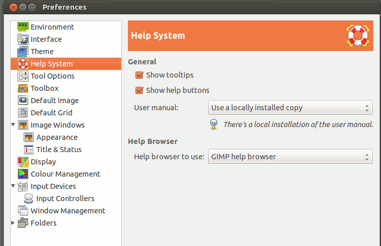 Gimp user manual is not installed on your computer