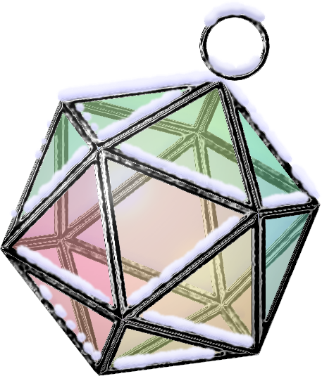 Transparent Icosahedron Lantern with Snow.png