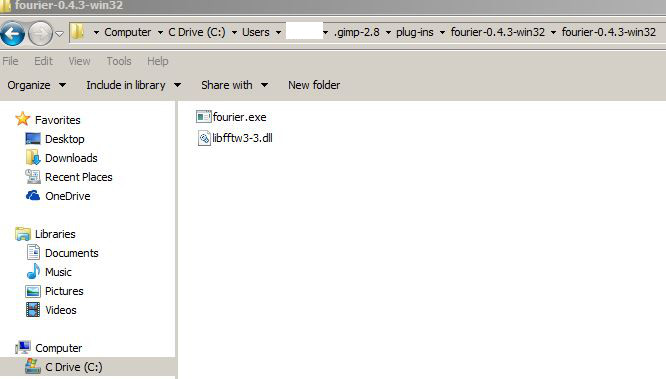 Gimp - Plugin Subfolder - Fourier subfolder.JPG