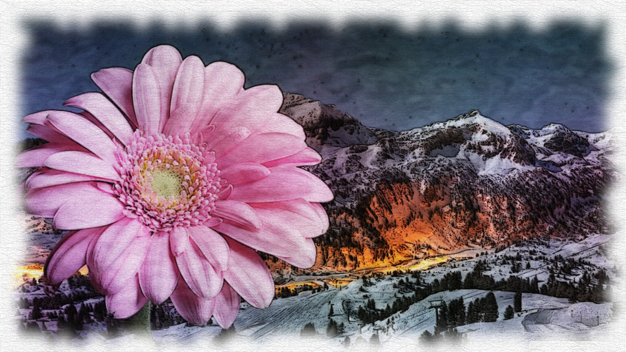 Ice-Mountains-Landscapes-with-flower-FG, as a Colour-Ink Painting.jpg