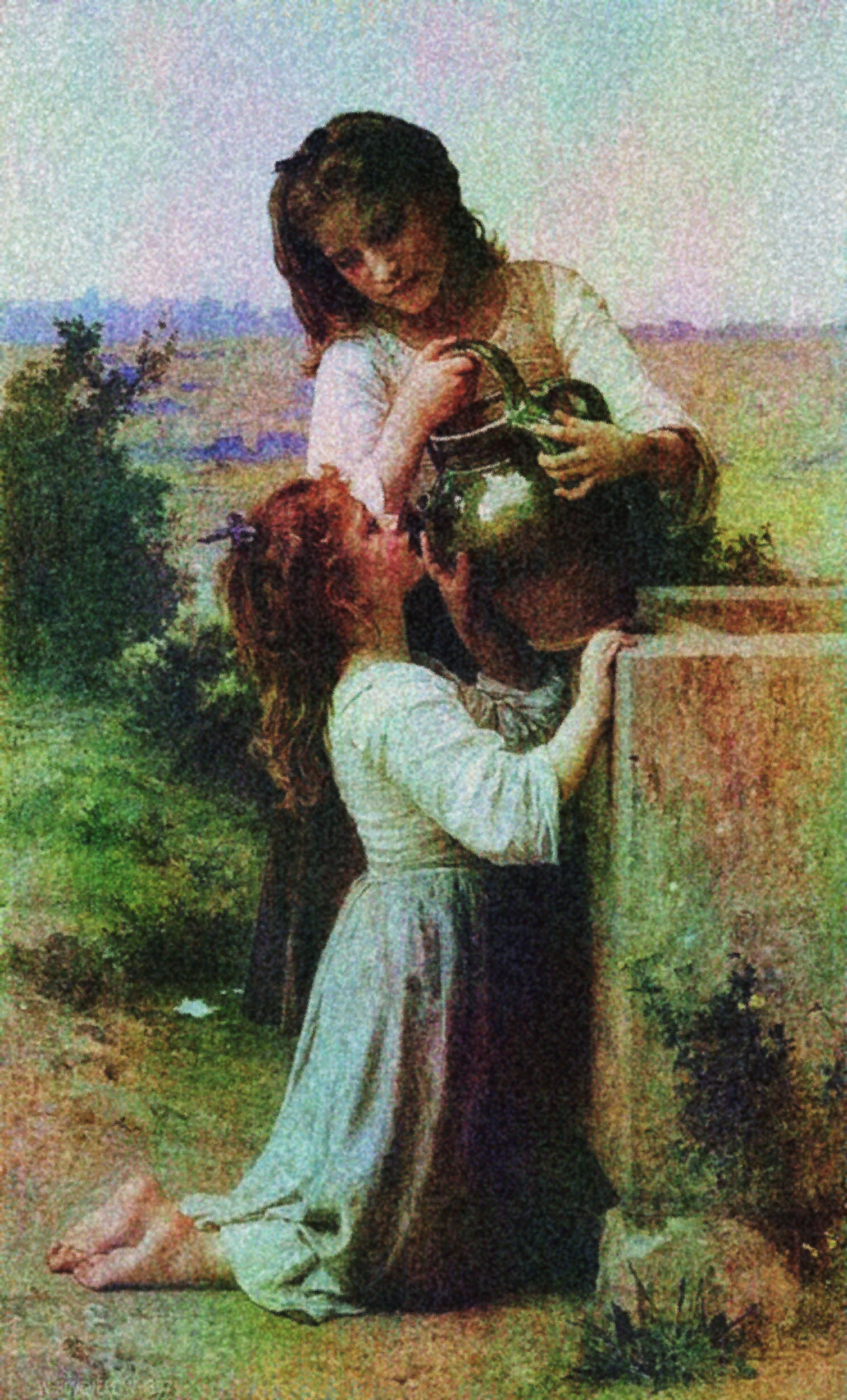 2017-07-22 15-49-23 Bouguereau_William_A_la_fontaine, using GI preset = ev_paletknife, white balanced, RGB stretched, noise added.jpg