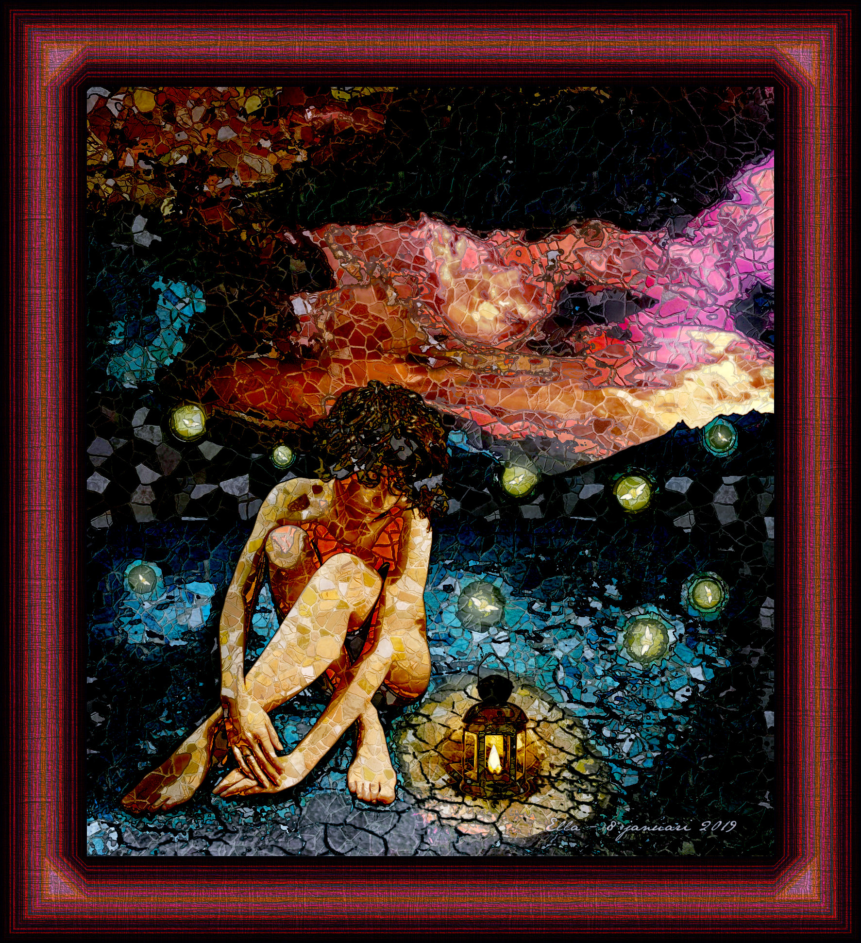 2019-04-09 06-29-23 Lonely, as a simple stone mosaic, on 24 areas (framed).jpg