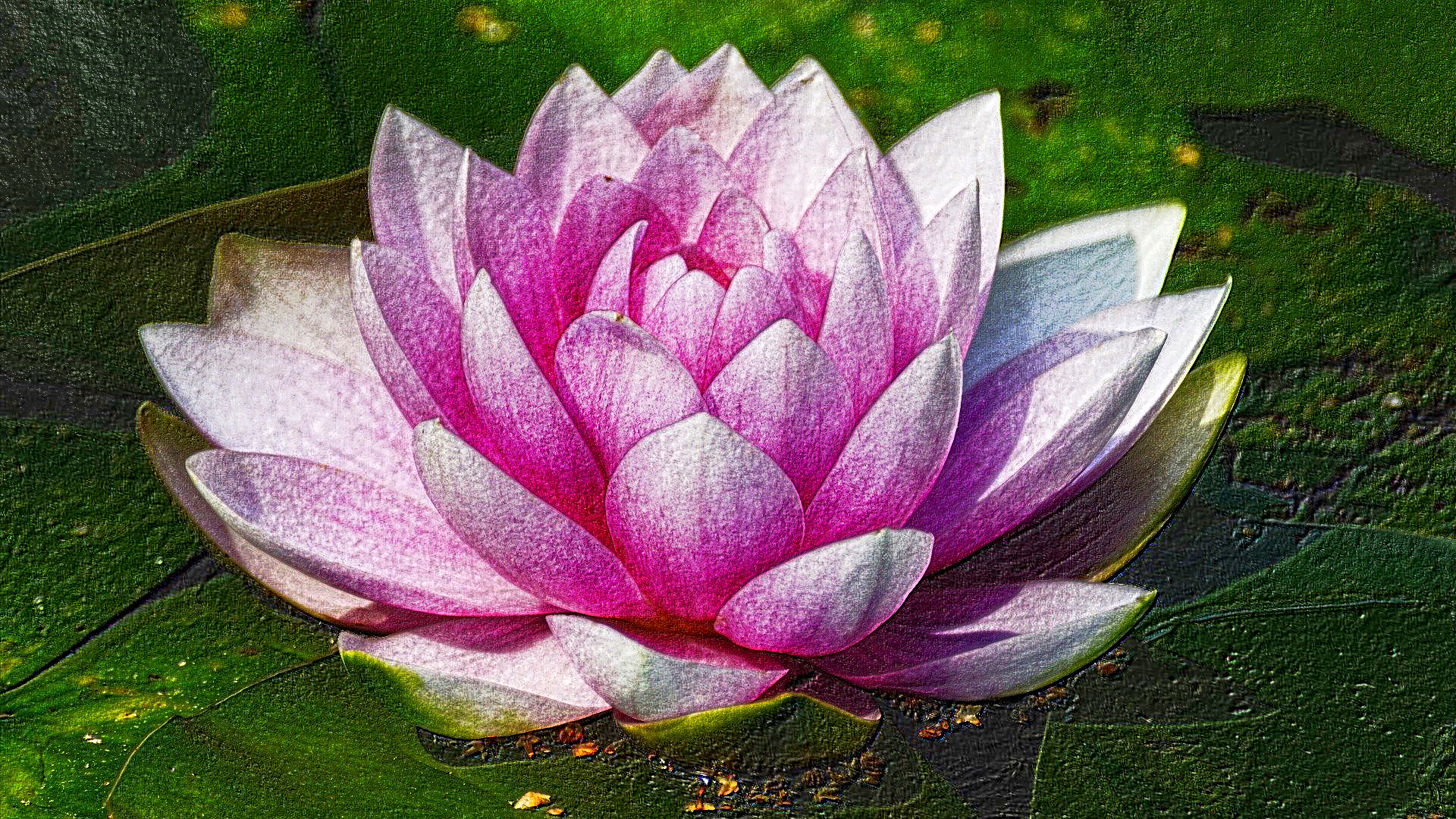 2020-08-22 13-57-16water-lily-3504363_1920 with a draw on black effect, using option colours and pencil lead=HB.jpg