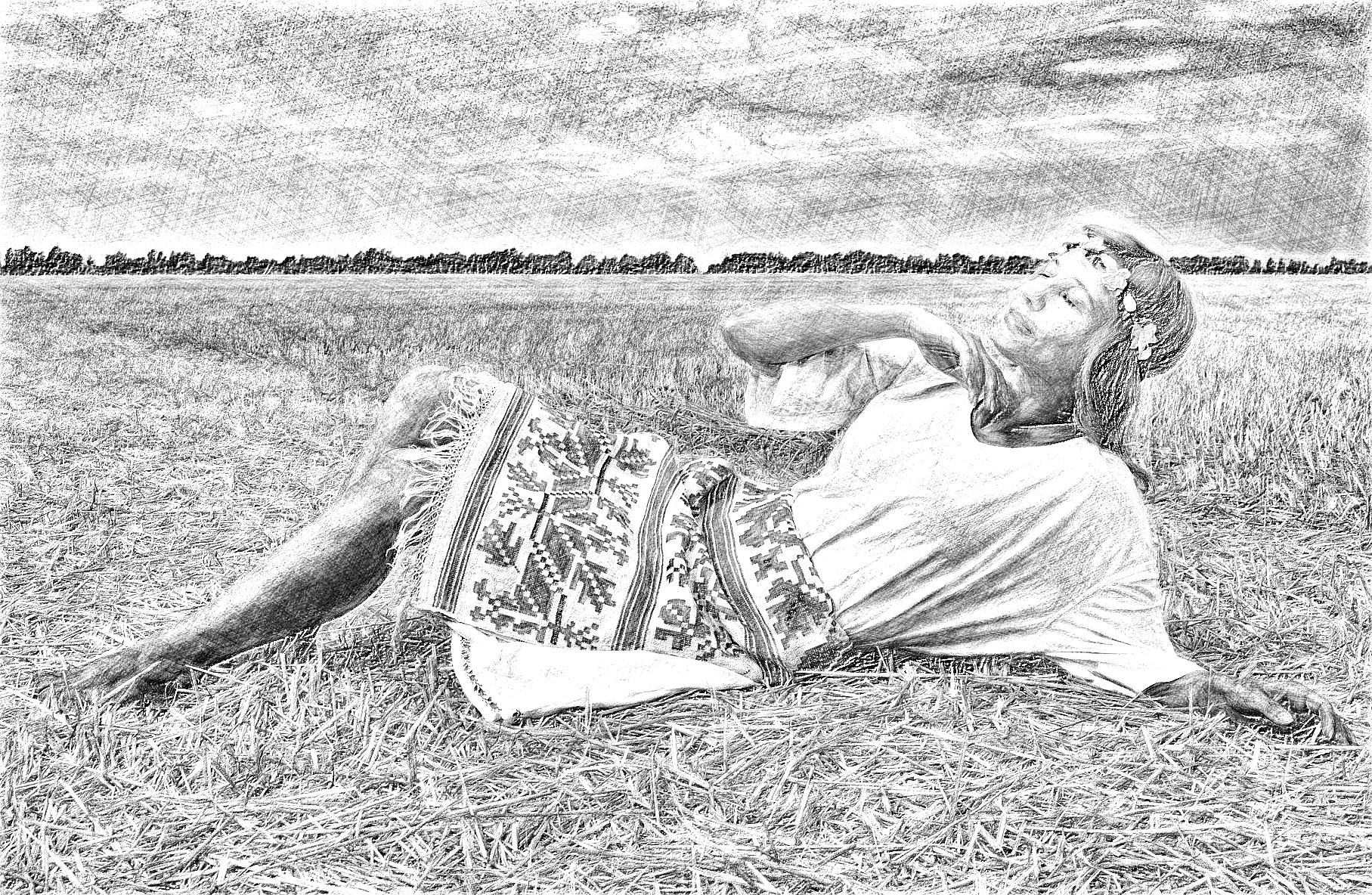 2020-08-26 09-57-45woman-5468716_1920 with a draw effect style A, option B&W and pencil lead=HB (GEGL desat C2G).jpg