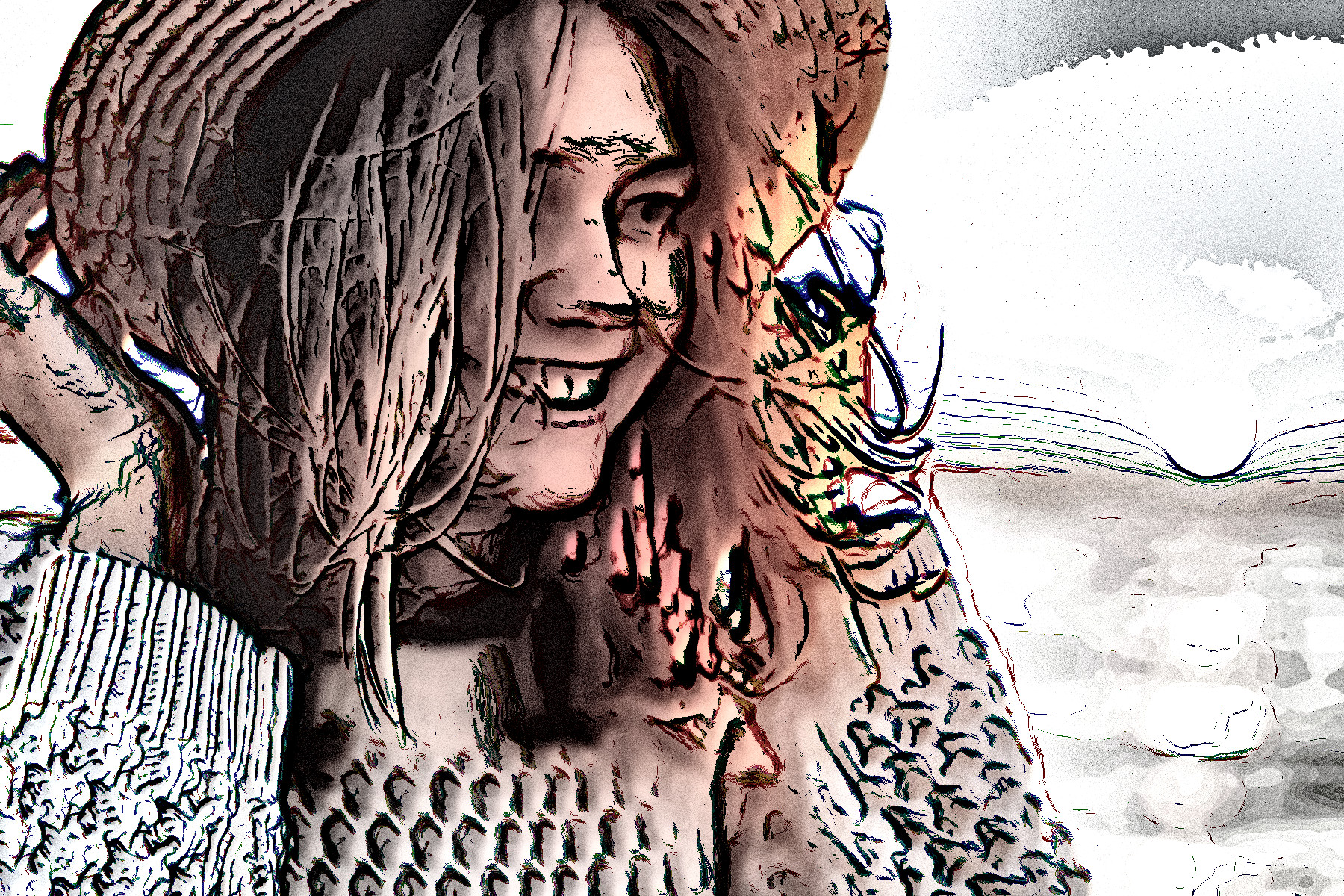 2021-03-27 05-46-50pexels-elina-sazonova-1927306 with a draw effect style B (MeanCurvature+Neon), option B&W and draw look=medium (GEGL desat C2G).jpeg
