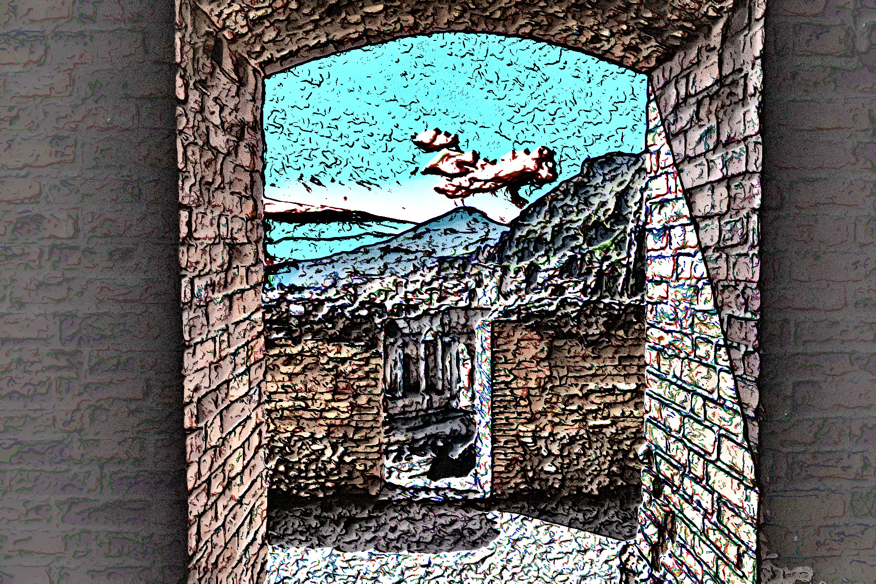 2021-03-27 05-55-10pexels-francesco-ungaro-97310 with a draw effect style B (MeanCurvature+Neon), option B&W and draw look=small (GEGL desat C2G).jpeg