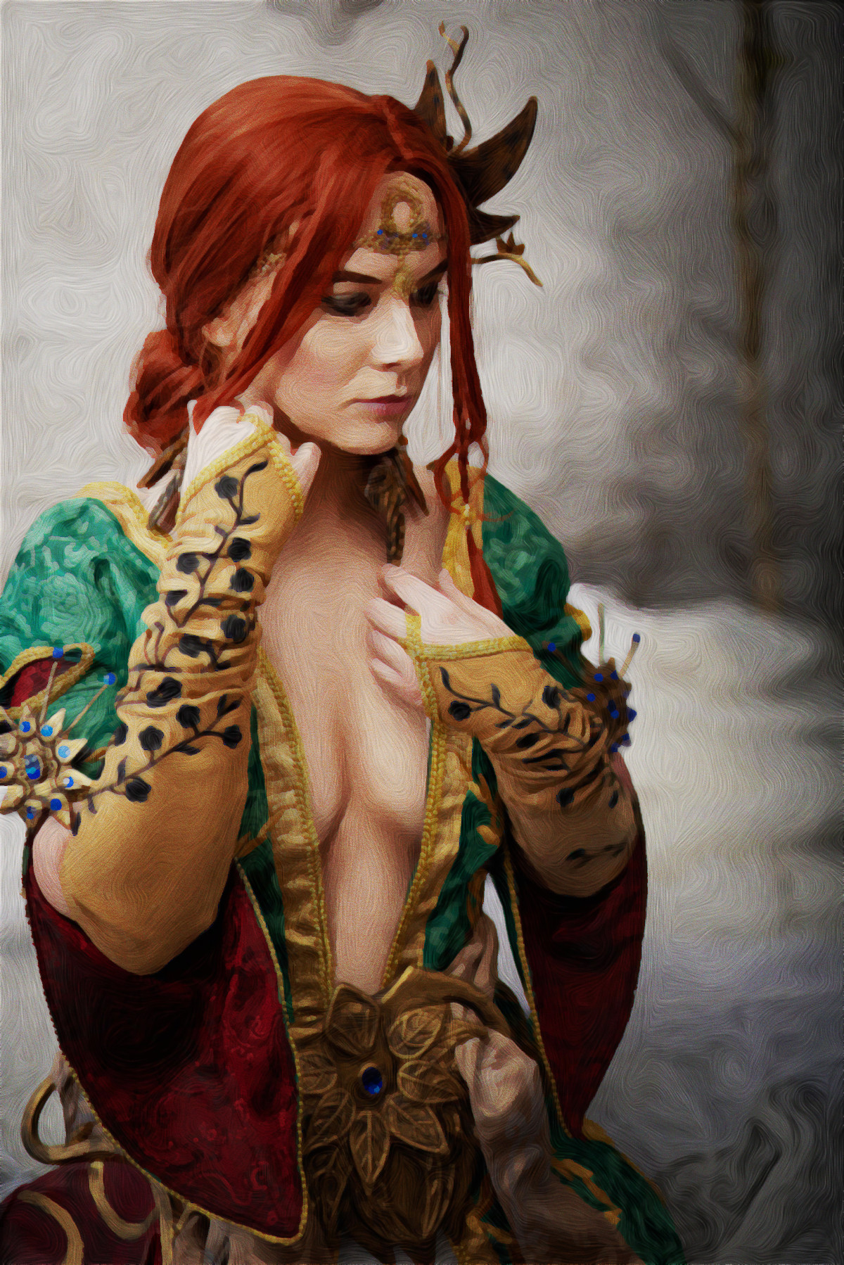 2022-04-14 06-47-11triss_merigold_portrait_by_dungeonqueen_ddwp3cg-fullview Finger Paint (B)  using a deforn value of 8 (preparation Texture_Granuleuse) (paint look fine).jpeg