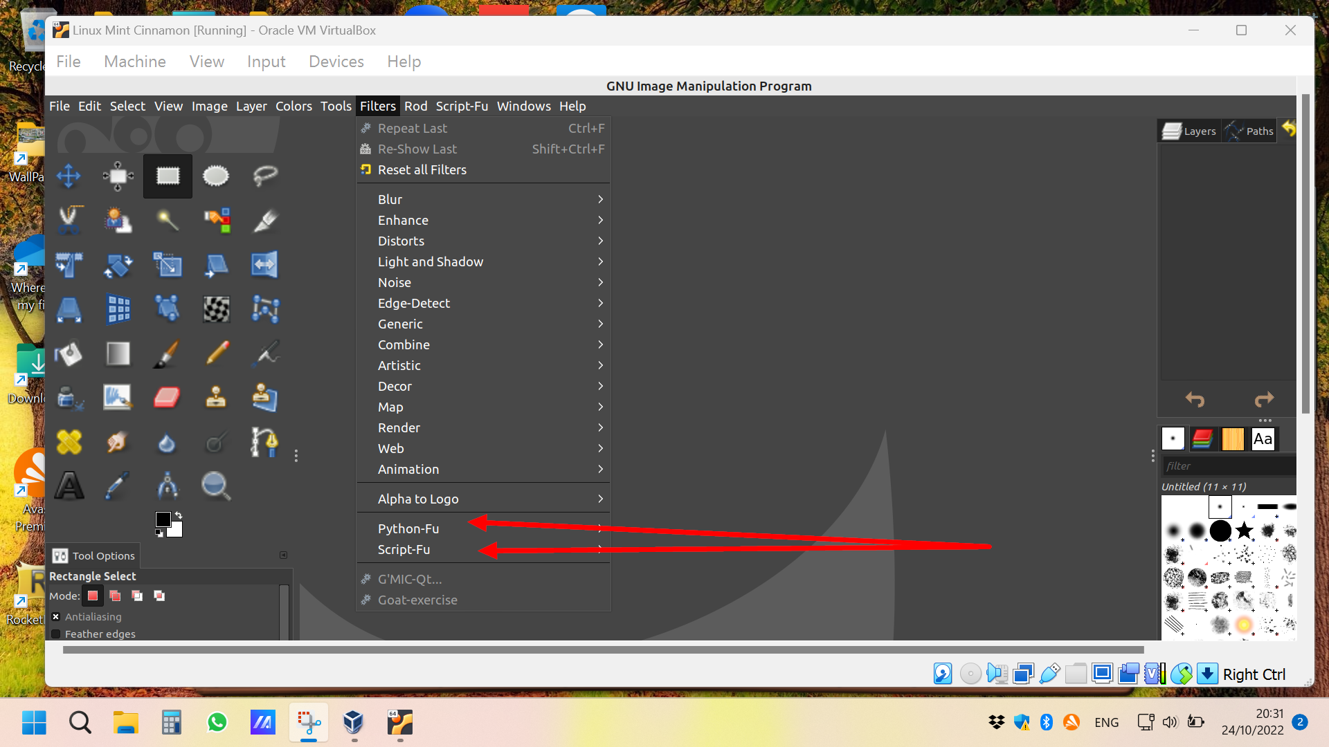 Gimp 2.10.32 in VirtualBox 02.png