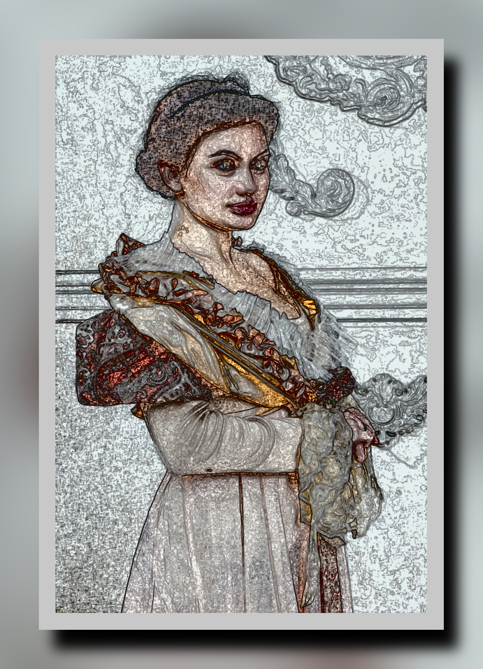 2023-07-03 06-18-28young-woman-3516387_1920 with a framed line art v.1.2 effect, styleAfre Edge (coloured) (increasing black strokes).jpg