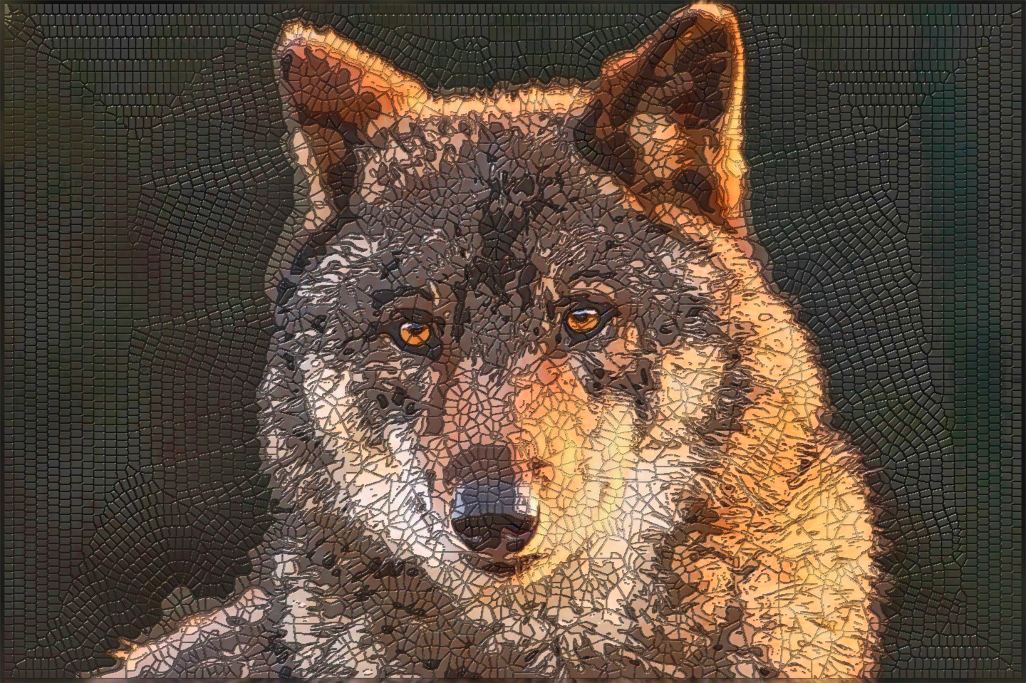 wolf_2023-09-18 11-42-52 wolf-8089783_1280, as a Roman Mosaic  (parms=24,0,1,3,12,1,1,0).jpg