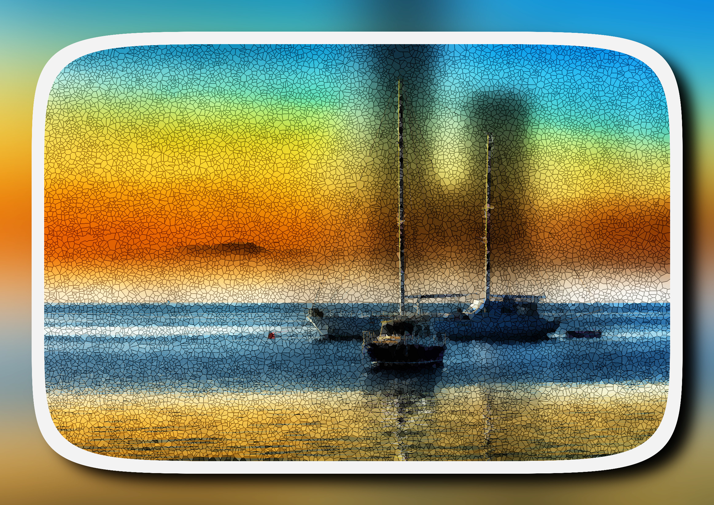 2023-10-08 11-18-07boats-2758962 with a framed patterned effect, styleMosaic (prep.step choosen=Local Processing (Normalize)..jpg