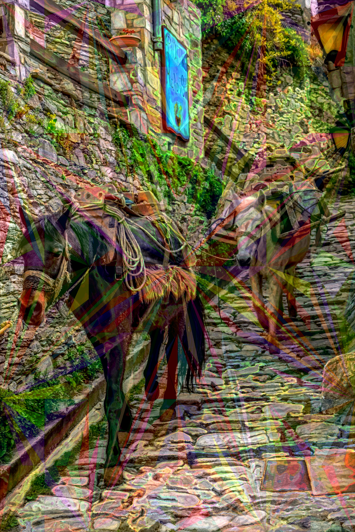 2023-10-14 18-01-21 mules-4153342_1920 with a Quick Effect I (Triangular Pattern) (abstr.mode=LAYER_MODE_GRAIN_MERGE.jpg