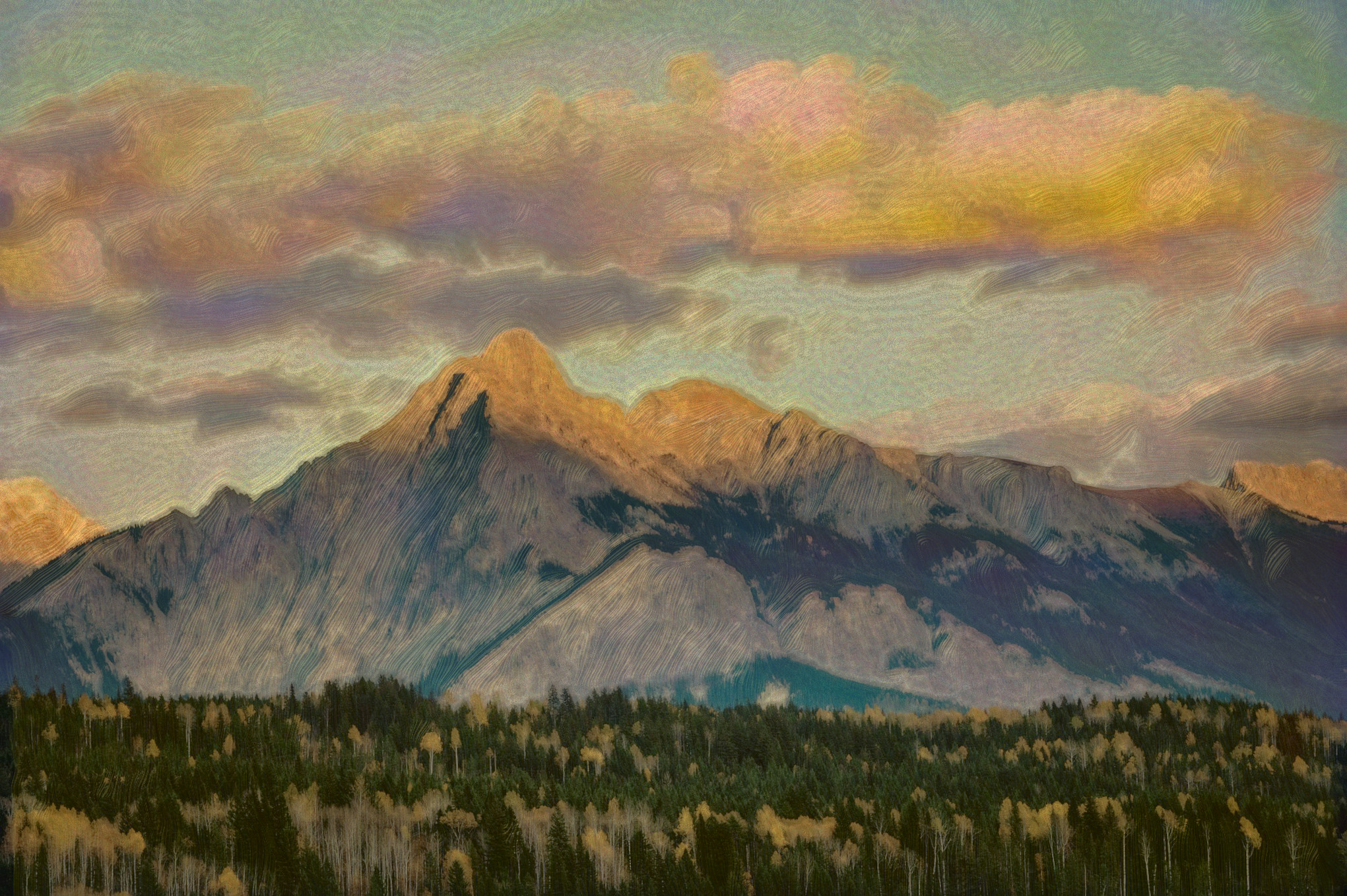 2023-11-05 07-04-31 mountain-8330401_1920 with a Free Paint Effect, paint Kuwahara, strokes Hedcut, contour CPencil, poster GmPoster, toppat HLocks , postpro Chroma.jpg