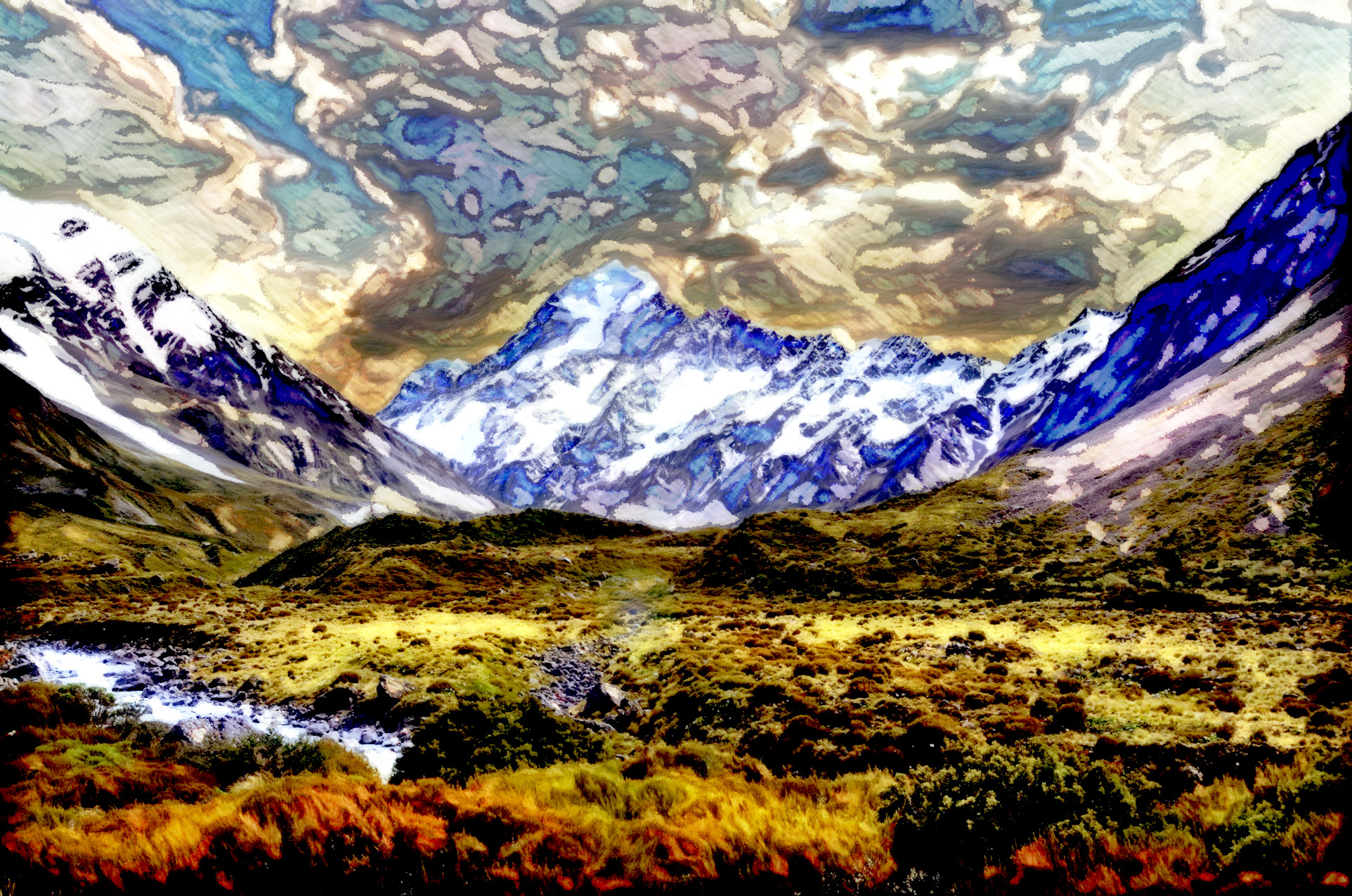 2023-11-07 12-05-11 mountain-941507_1920 with a Free Paint Effect, paint HardPaint, strokes MGrain, contour LjkRibbon, poster MThreshold, toppat Brushify, postpro Aurora.jpg