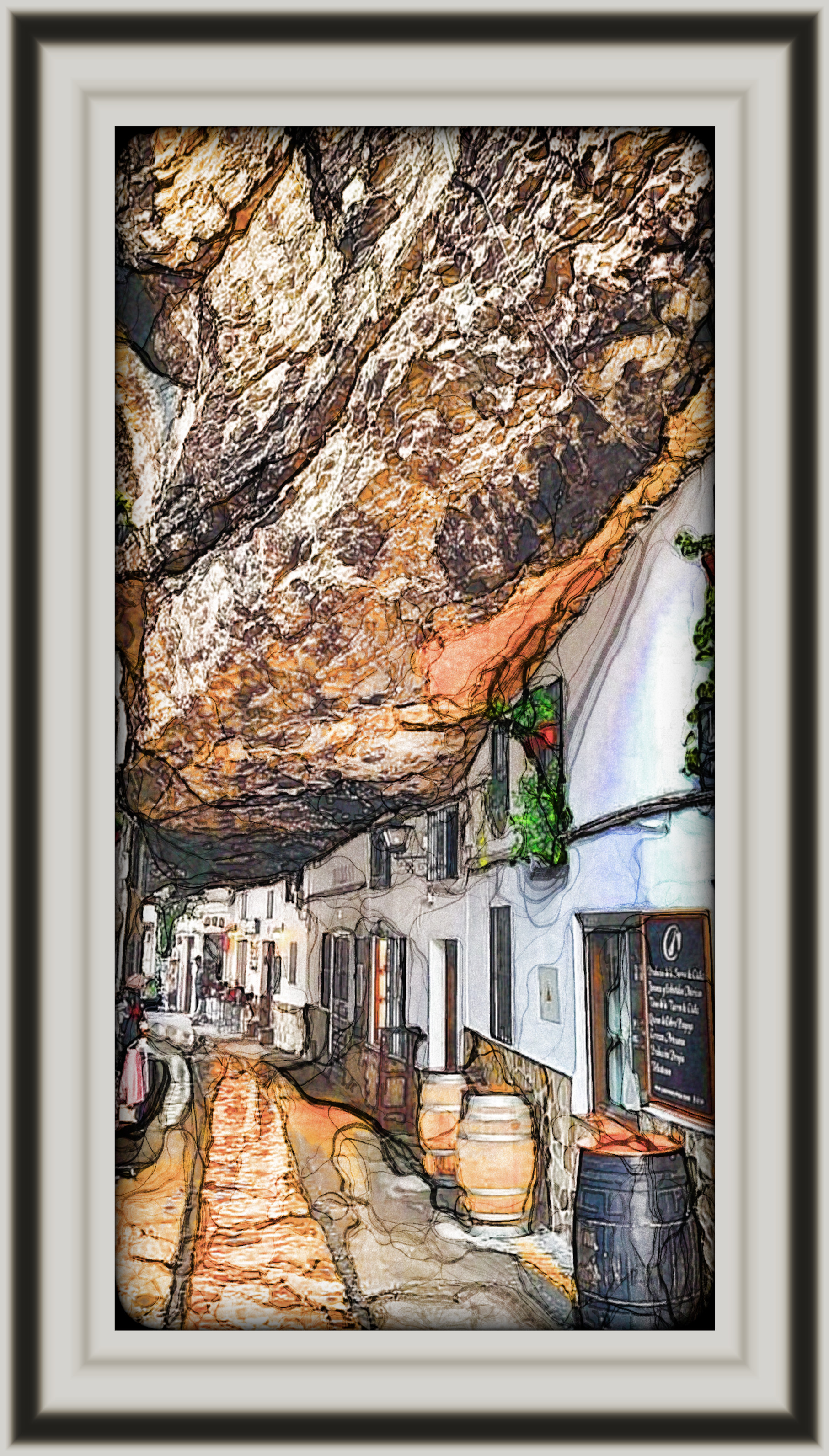 2024-03-19 16-06-22 Setenil-Cadiz_Spain with Lines Art effect, preset=3000,3.5,100,0,13,RGB (0.78431372549, 0.78431372549, 0.78431372549, 1.0),0,1.jpg