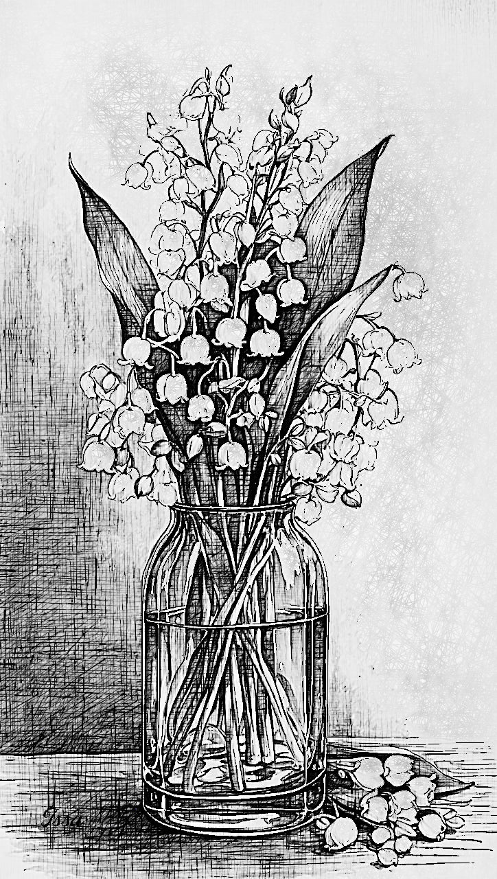 Muguet_Flowers_B&W_Pencil Fine Sketch_Issa.jpg
